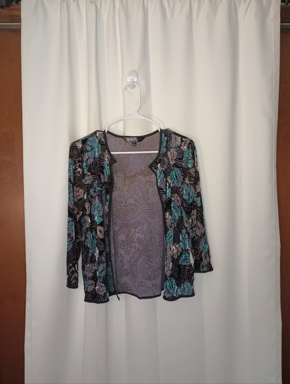Lularoe Womens Whimsigoth Velvet Burnout Cardigan Paisley Event Fairy Grunge